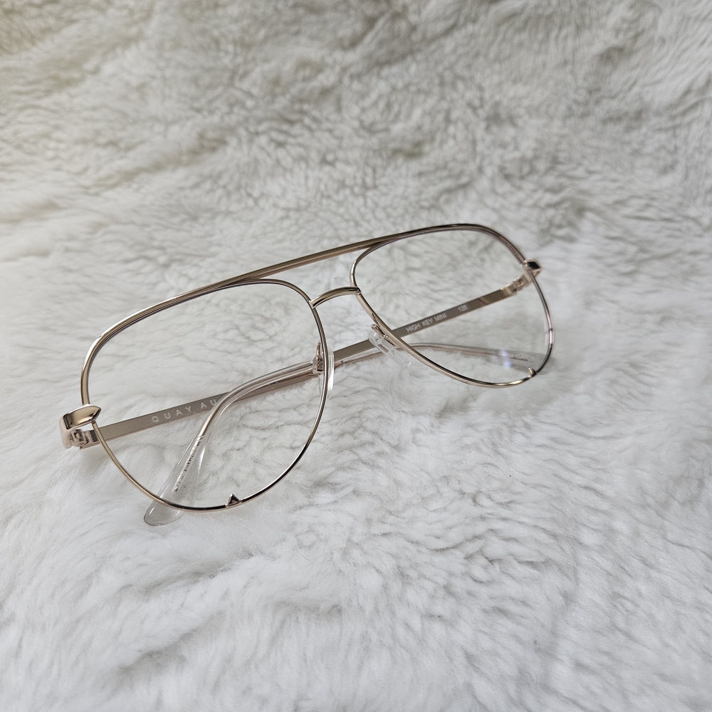 Quay Australia Gold Aviator High Key Mini Glasses